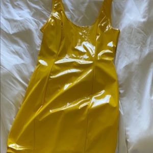 Yellow latex dress